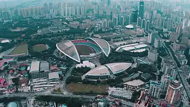 4k航拍重庆奥体中心体育场视频的预览图